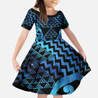 Taniko Motifs Matariki New Zealand Family Matching Tank Maxi Dress and Hawaiian Shirt NZ Niho Taniwha Poutama