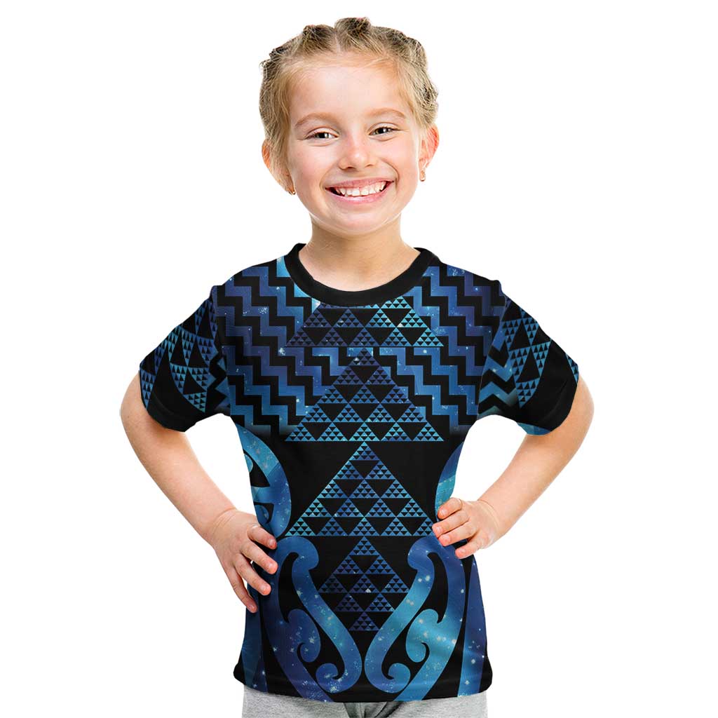 Taniko Motifs Matariki New Zealand Kid T Shirt NZ Niho Taniwha Poutama