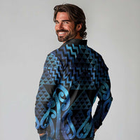 Taniko Motifs Matariki New Zealand Long Sleeve Polo Shirt NZ Niho Taniwha Poutama