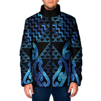 Taniko Motifs Matariki New Zealand Padded Jacket NZ Niho Taniwha Poutama