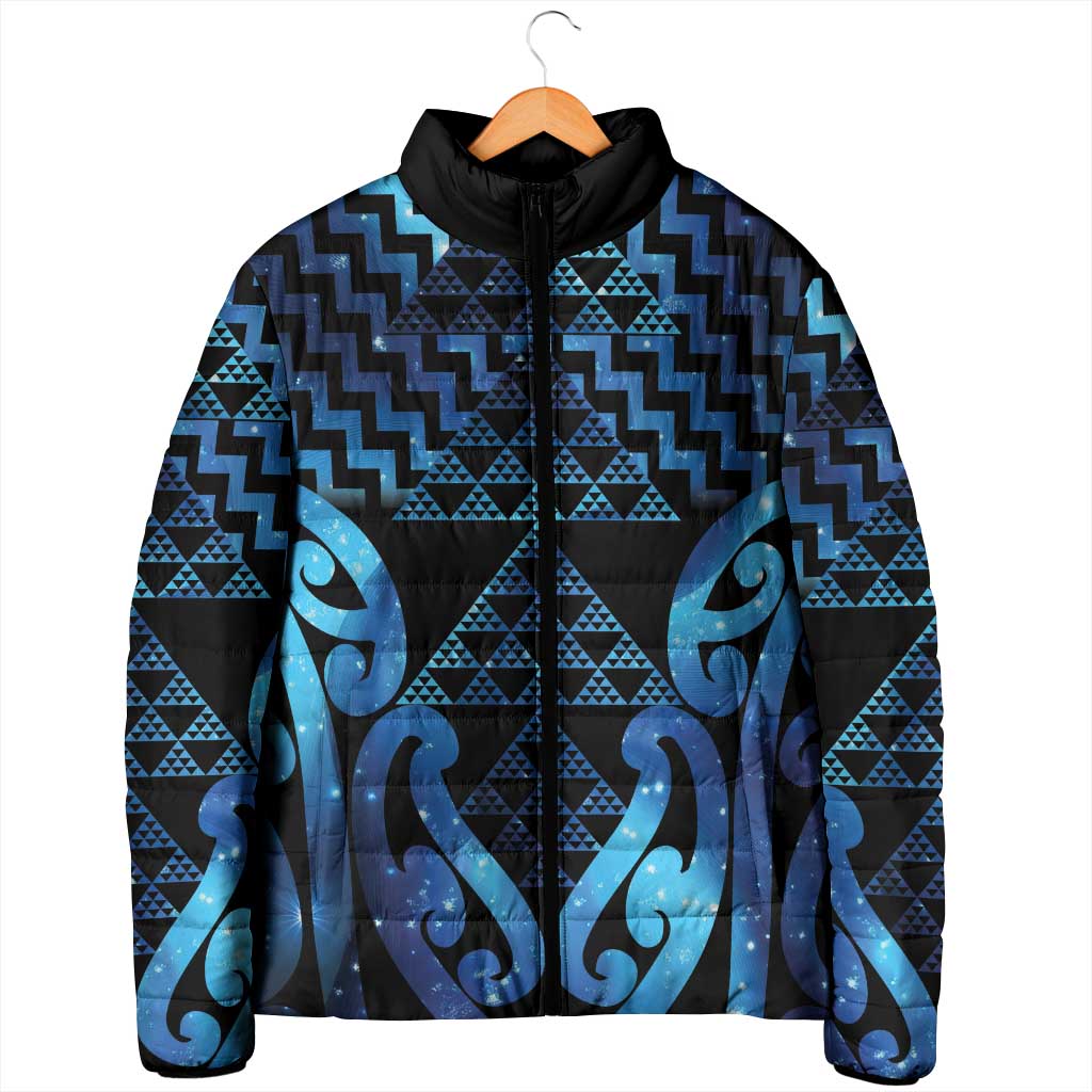 Taniko Motifs Matariki New Zealand Padded Jacket NZ Niho Taniwha Poutama