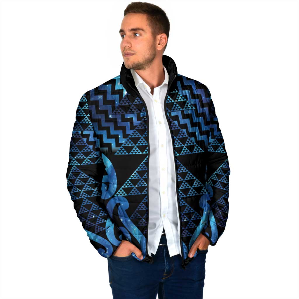 Taniko Motifs Matariki New Zealand Padded Jacket NZ Niho Taniwha Poutama