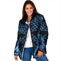 Taniko Motifs Matariki New Zealand Padded Jacket NZ Niho Taniwha Poutama