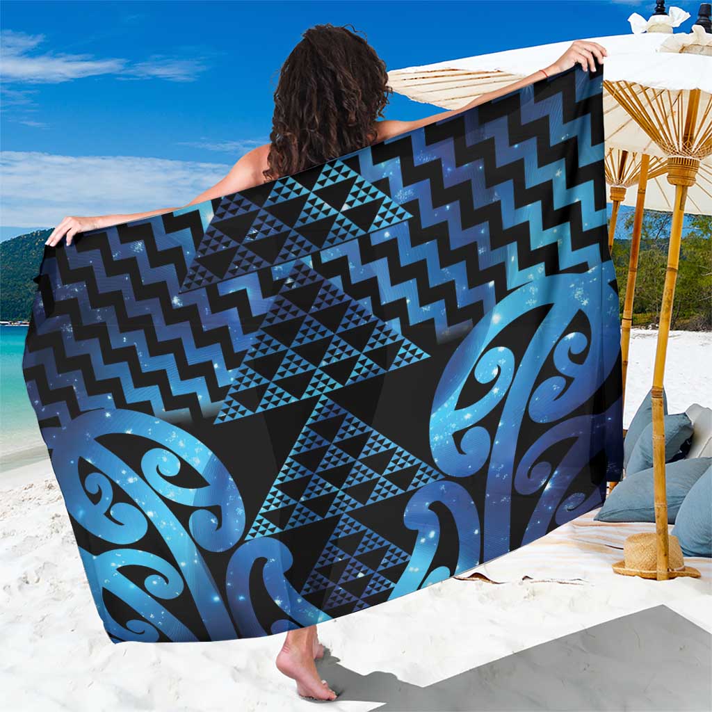 Taniko Motifs Matariki New Zealand Sarong NZ Niho Taniwha Poutama LT14 One Size 44 x 66 inches Blue - Polynesian Pride