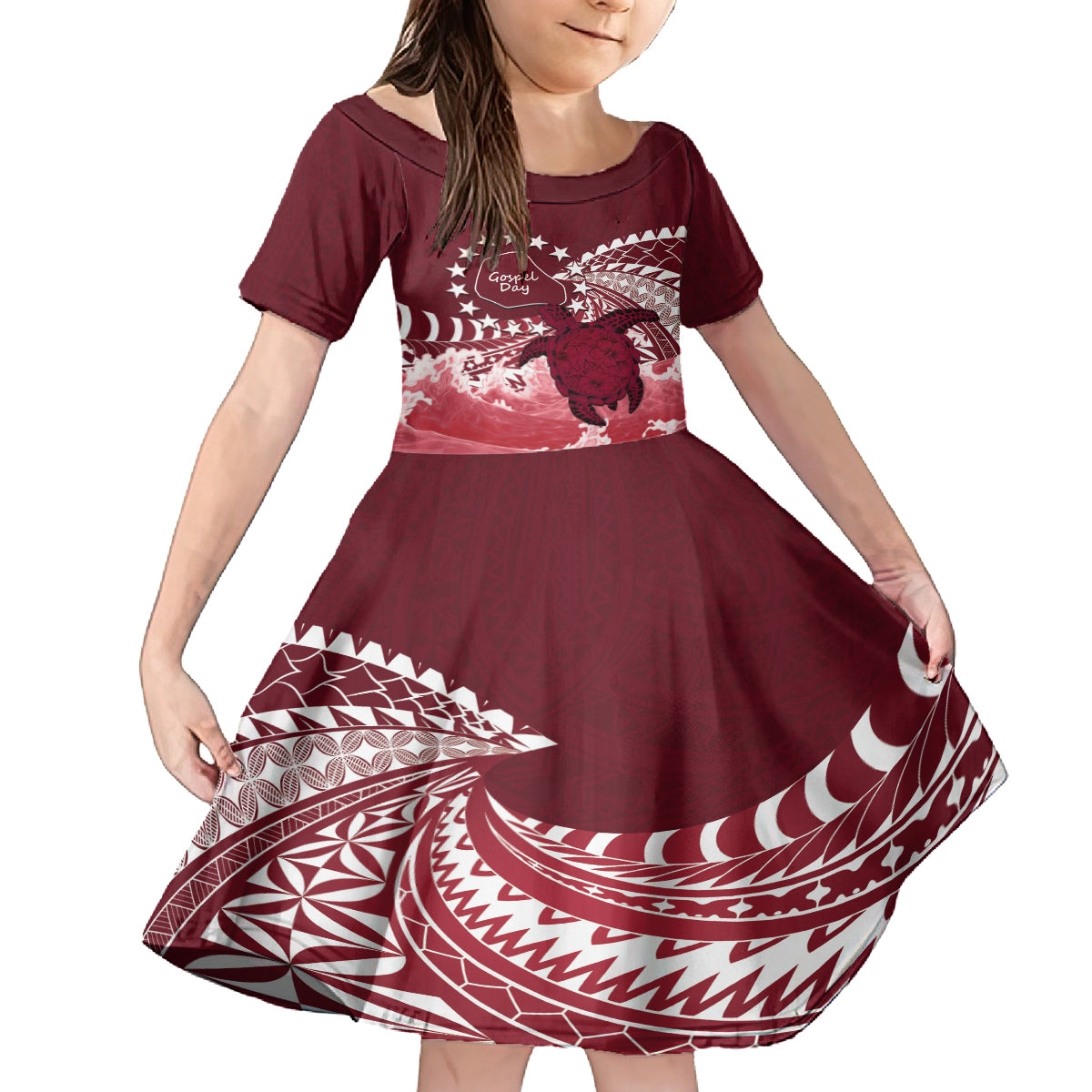 Cook Islands Mangaia Gospel Day Family Matching Tank Maxi Dress and Hawaiian Shirt Polynesian Art With Sea Turtle