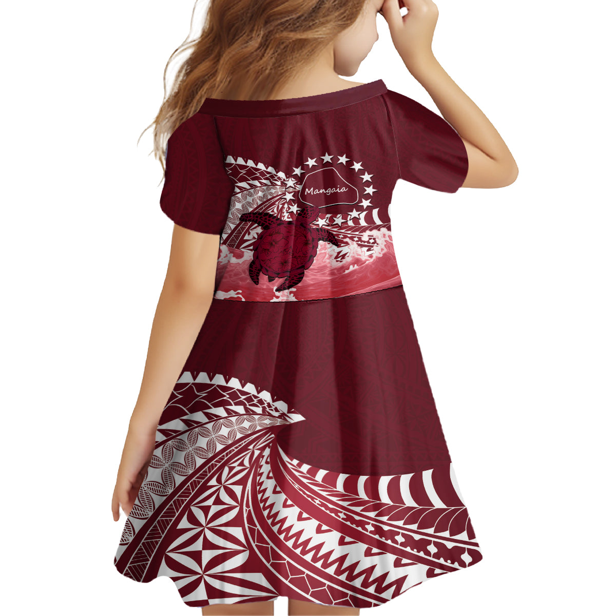 Cook Islands Mangaia Gospel Day Family Matching Tank Maxi Dress and Hawaiian Shirt Polynesian Art With Sea Turtle