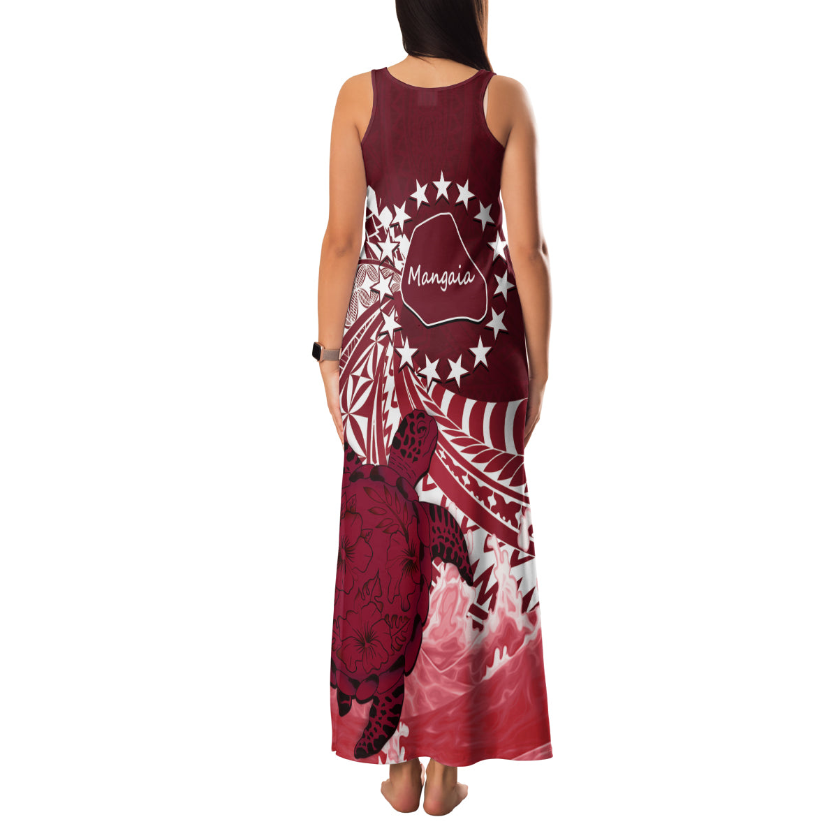 Cook Islands Mangaia Gospel Day Family Matching Tank Maxi Dress and Hawaiian Shirt Polynesian Art With Sea Turtle