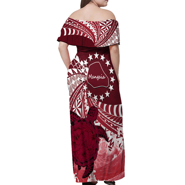 Personalized Cook Islands Mangaia Couples Matching Tank Maxi Dress and Long Sleeve Button Shirts Coat Of Arms Plumeria Polynesian Turtle LT05 main image 1