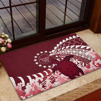 Cook Islands Mangaia Gospel Day Rubber Doormat Polynesian Art With Sea Turtle