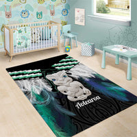 Aotearoa Korowai Motif Area Rug Hei Tiki Poutama Maori Pattern
