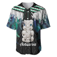 Aotearoa Korowai Motif Baseball Jersey Hei Tiki Poutama Maori Pattern