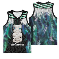 Aotearoa Korowai Motif Basketball Jersey Hei Tiki Poutama Maori Pattern LT14 - Polynesian Pride