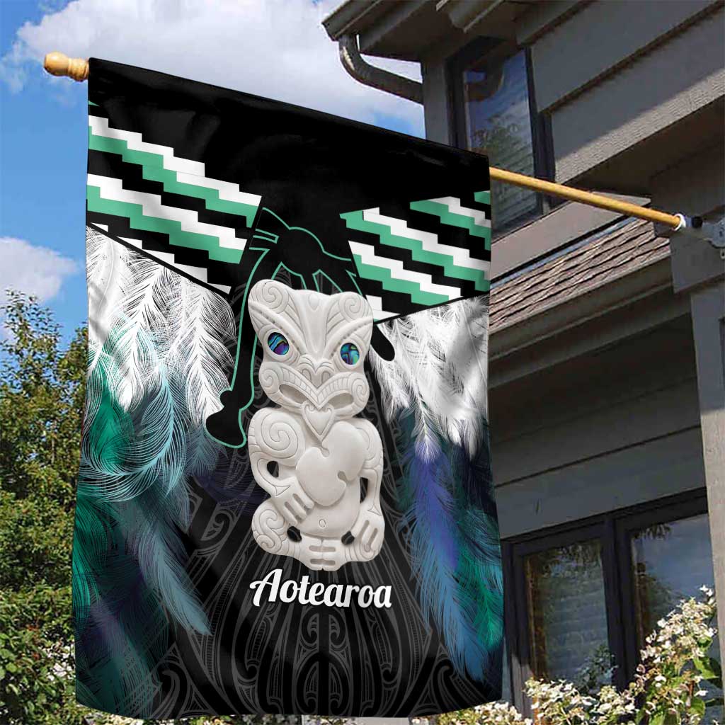 Aotearoa Korowai Motif Garden Flag Hei Tiki Poutama Maori Pattern LT14 - Polynesian Pride