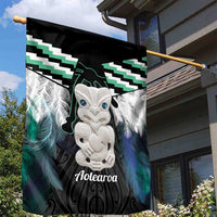 Aotearoa Korowai Motif Garden Flag Hei Tiki Poutama Maori Pattern LT14 - Polynesian Pride