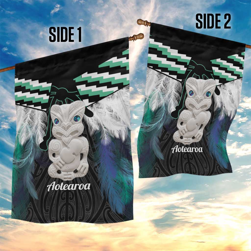 Aotearoa Korowai Motif Garden Flag Hei Tiki Poutama Maori Pattern LT14 - Polynesian Pride