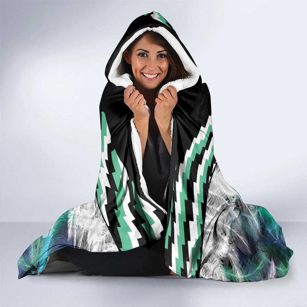 Aotearoa Korowai Motif Hooded Blanket Hei Tiki Poutama Maori Pattern