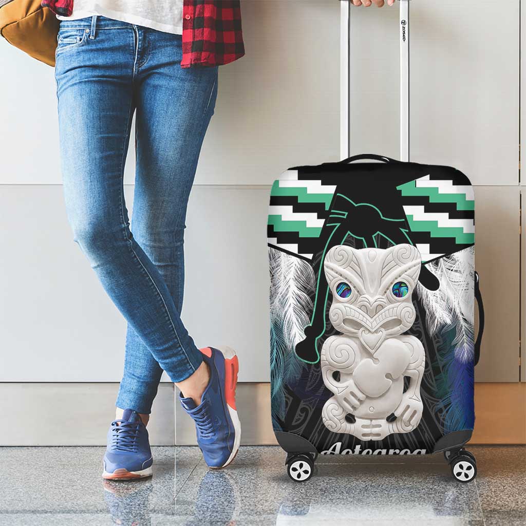 Aotearoa Korowai Motif Luggage Cover Hei Tiki Poutama Maori Pattern LT14 - Polynesian Pride