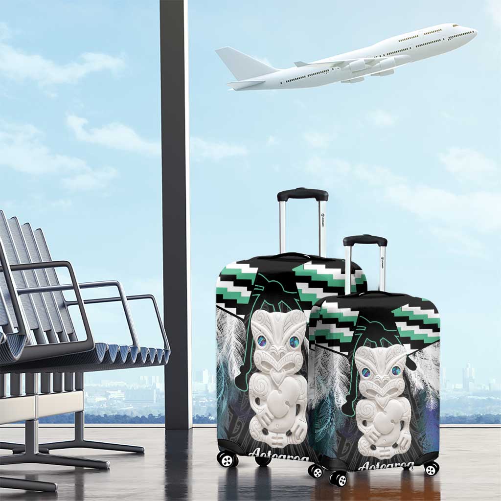 Aotearoa Korowai Motif Luggage Cover Hei Tiki Poutama Maori Pattern LT14 - Polynesian Pride