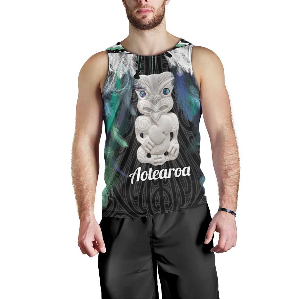 Aotearoa Korowai Motif Men Tank Top Hei Tiki Poutama Maori Pattern