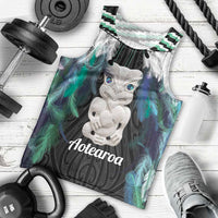 Aotearoa Korowai Motif Men Tank Top Hei Tiki Poutama Maori Pattern