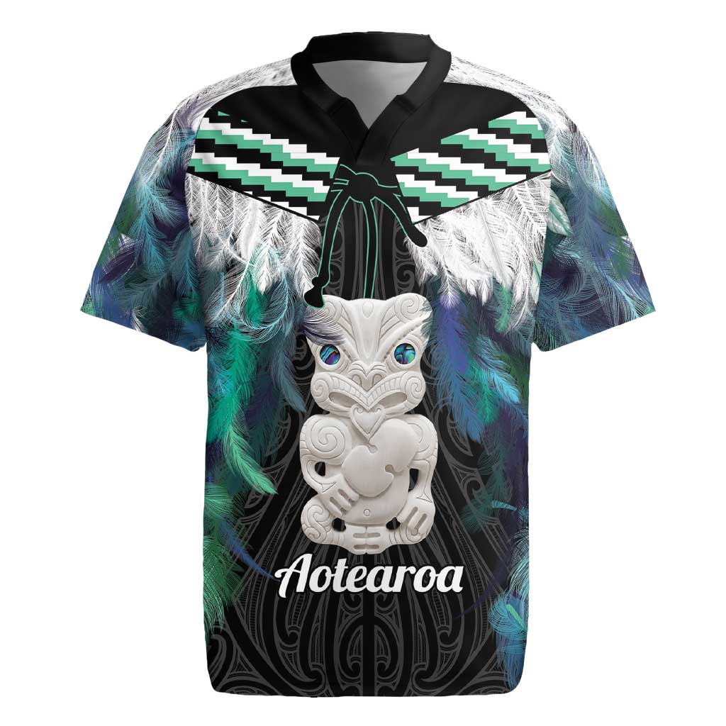 Aotearoa Korowai Motif Rugby Jersey Hei Tiki Poutama Maori Pattern