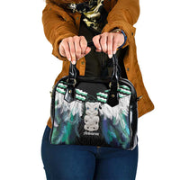 Aotearoa Korowai Motif Shoulder Handbag Hei Tiki Poutama Maori Pattern