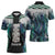 Aotearoa Korowai Motif Zipper Polo Shirt Hei Tiki Poutama Maori Pattern - Polynesian Pride