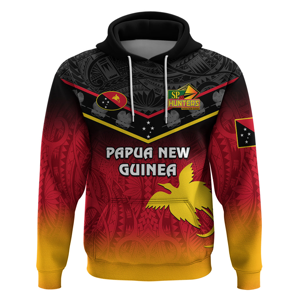 Papua New Guinea Rugby Hoodie PNG Hunters Polynesian Black LT14 Black - Polynesian Pride