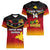 Personalised Papua New Guinea Rugby Women V Neck T Shirt PNG Hunters Polynesian Black LT14 - Polynesian Pride