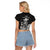 Polynesian Pride King Kamehameha Day Hawaii Raglan Cropped T Shirt Polynesia Tribal Kanaka And Hibiscus Black LT14 - Polynesian Pride