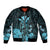 Polynesian Pride King Kamehameha Day Hawaii Bomber Jacket Polynesia Tribal Kanaka And Hibiscus Turquoise LT14 Unisex Turquoise - Polynesian Pride