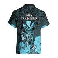 Polynesian Pride King Kamehameha Day Hawaii Hawaiian Shirt Polynesia Tribal Kanaka And Hibiscus Turquoise LT14 - Polynesian Pride