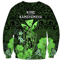 Polynesian Pride King Kamehameha Day Hawaii Sweatshirt Polynesia Tribal Kanaka And Hibiscus Green LT14 - Polynesian Pride