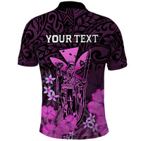 Custom King Kamehameha Day Hawaii Polo Shirt Polynesia Tribal Kanaka and Hibiscus Pink LT14 - Polynesian Pride