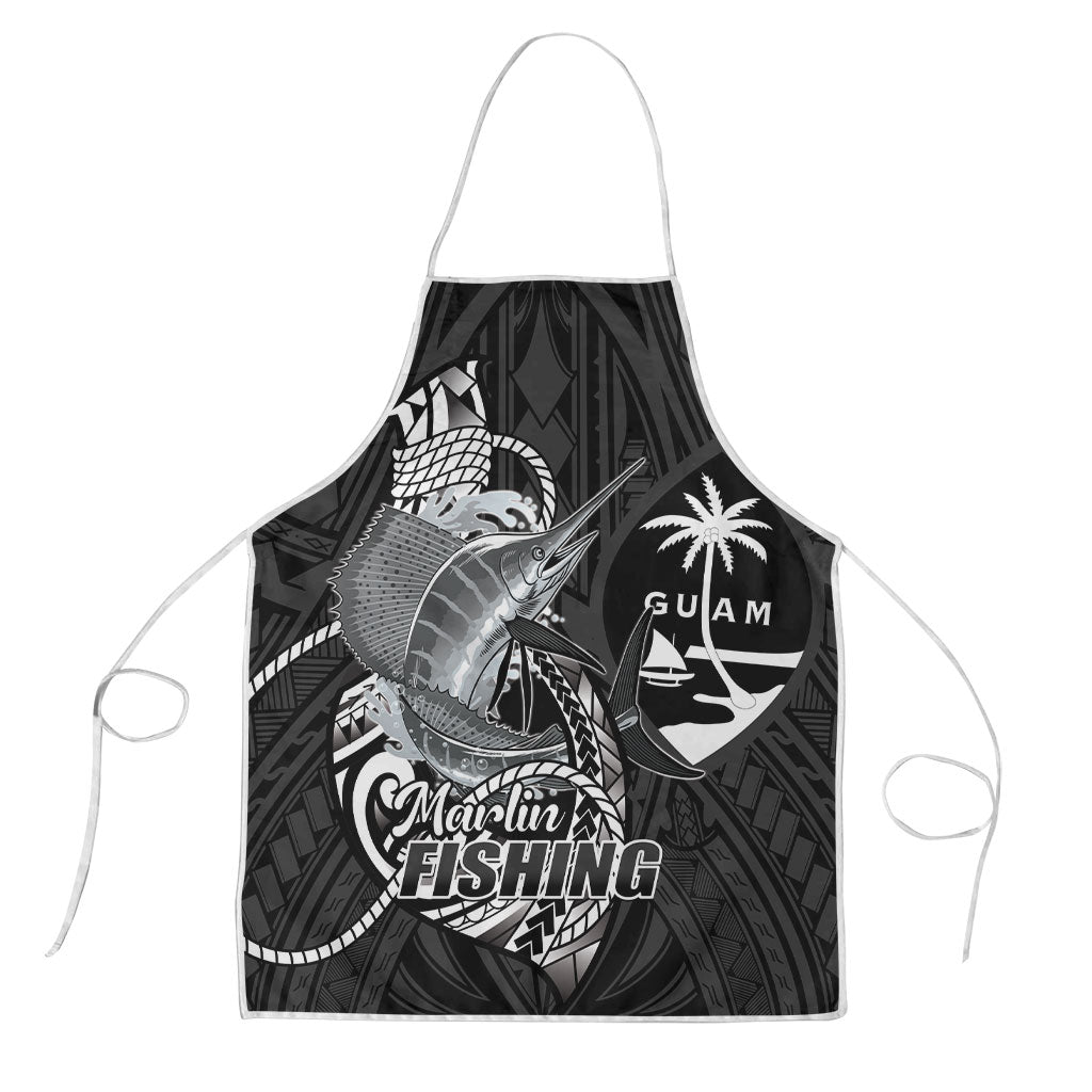 Guam Blue Marlin Fishing Apron Guahan Fish Hook Tattoo Black Version