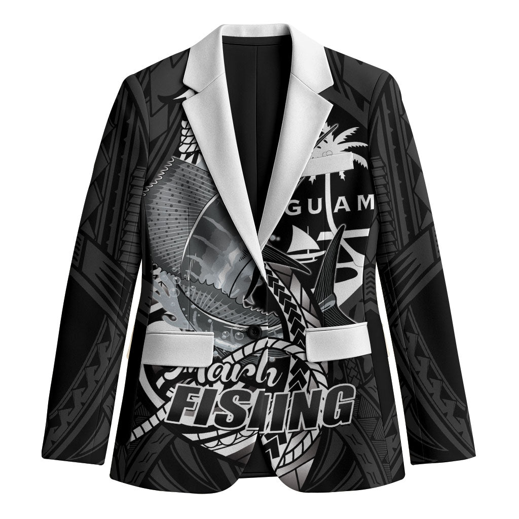 Guam Blue Marlin Fishing Blazer Guahan Fish Hook Tattoo Black Version