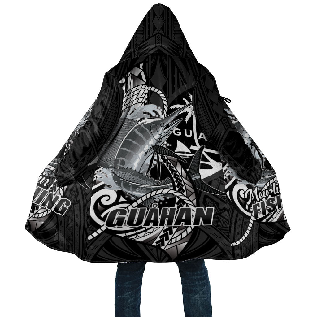 Guam Blue Marlin Fishing Cloak Guahan Fish Hook Tattoo Black Version