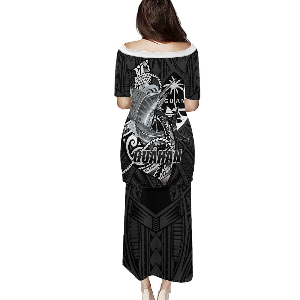 Guam Blue Marlin Fishing Puletasi Guahan Fish Hook Tattoo Black Version LT14 - Polynesian Pride