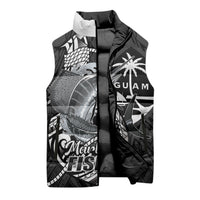 Guam Blue Marlin Fishing Sleeveless Puffer Jacket Guahan Fish Hook Tattoo Black Version LT14 - Polynesian Pride