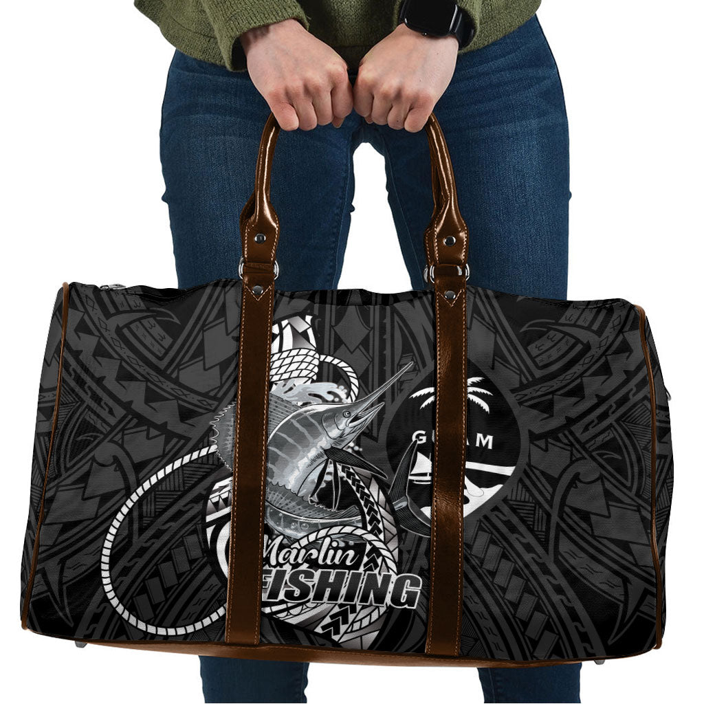 Guam Blue Marlin Fishing Travel Bag Guahan Fish Hook Tattoo Black Version