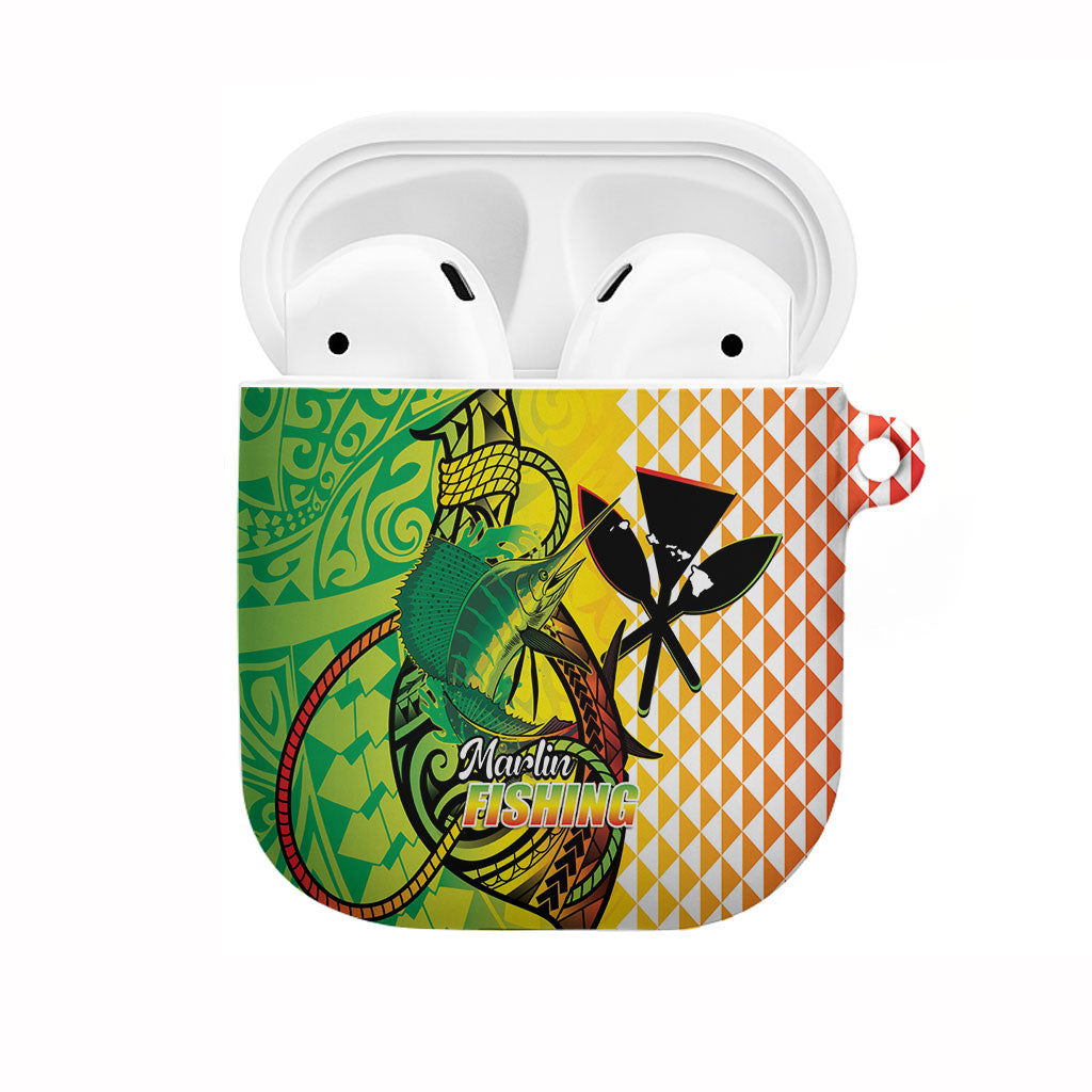 Hawaii Blue Marlin Fishing AirPods Case Hawaiian Kanaka Kakau Reggae LT14 Reggae - Polynesian Pride