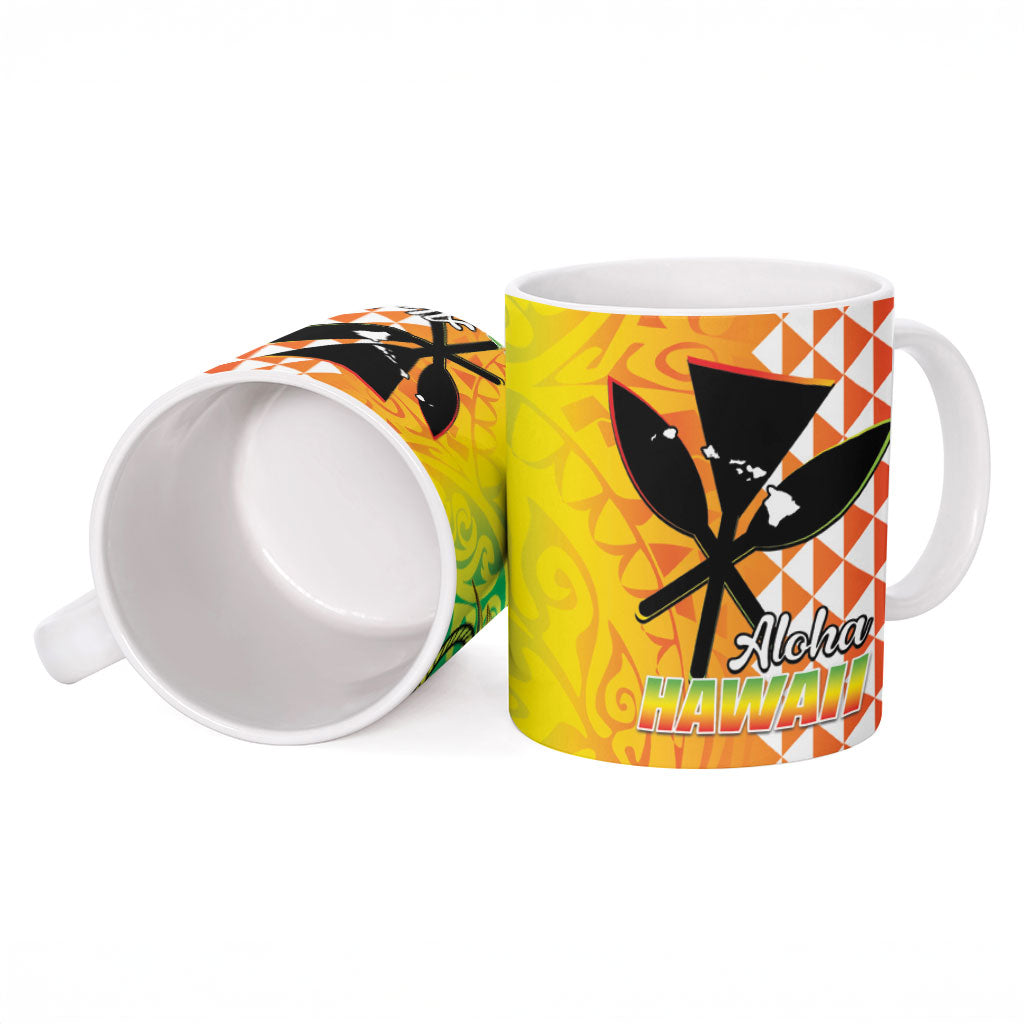 Hawaii Blue Marlin Fishing Ceramic Mug Hawaiian Kanaka Kakau Reggae LT14 - Polynesian Pride