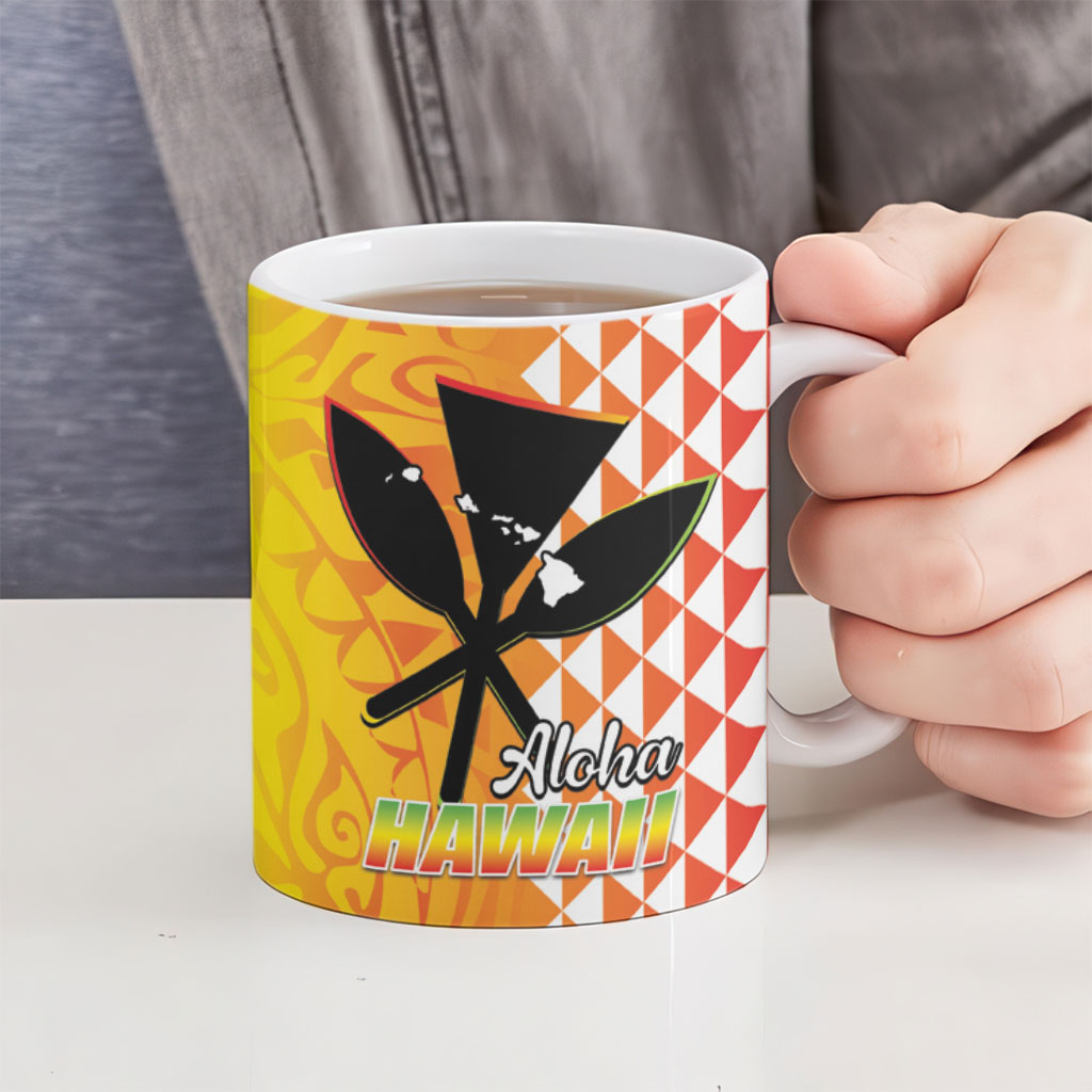Hawaii Blue Marlin Fishing Ceramic Mug Hawaiian Kanaka Kakau Reggae LT14 - Polynesian Pride