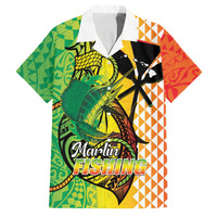 Hawaii Blue Marlin Fishing Family Matching Summer Maxi Dress and Hawaiian Shirt Hawaiian Kanaka Kakau Reggae