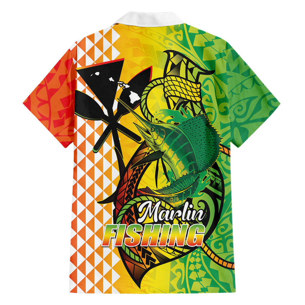 Hawaii Blue Marlin Fishing Family Matching Summer Maxi Dress and Hawaiian Shirt Hawaiian Kanaka Kakau Reggae