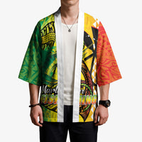 Hawaii Blue Marlin Fishing Kimono Hawaiian Kanaka Kakau Reggae
