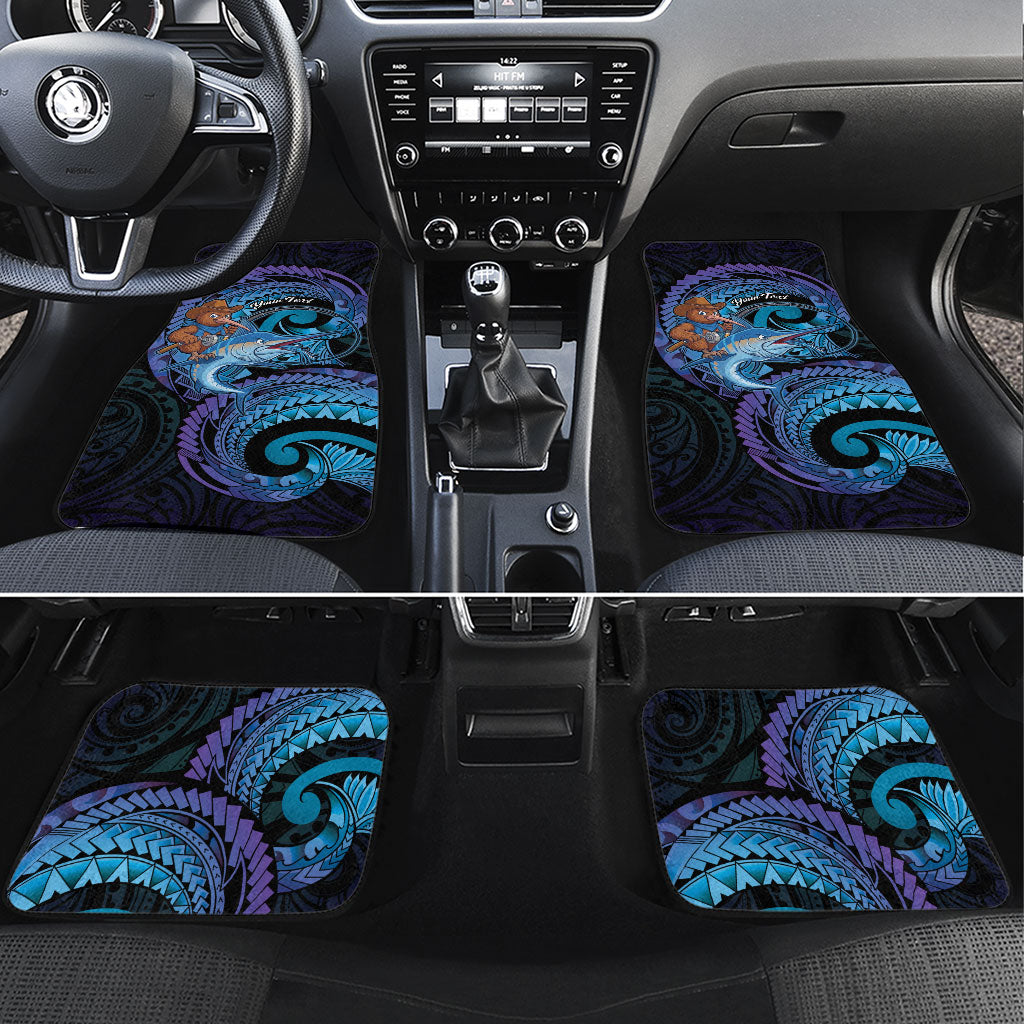 Personalised Blue Marlin Fishing New Zealand Car Mats NZ Kiwi Cowboy Born To Fish