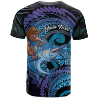 Personalised Blue Marlin Fishing New Zealand T Shirt NZ Kiwi Cowboy Born To Fish