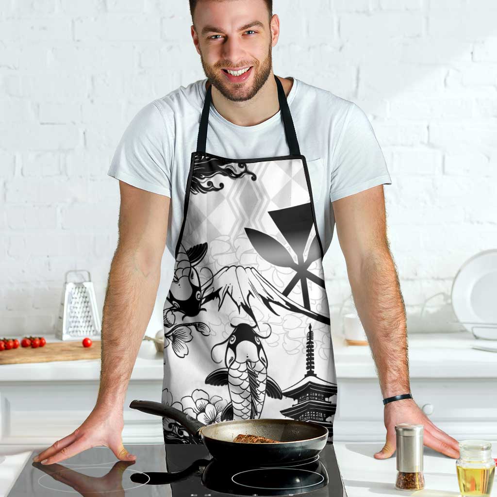 Japan And Hawaii Apron Sakura Koi Fish Hawaiian Lei Kanaka - Polynesian Pride