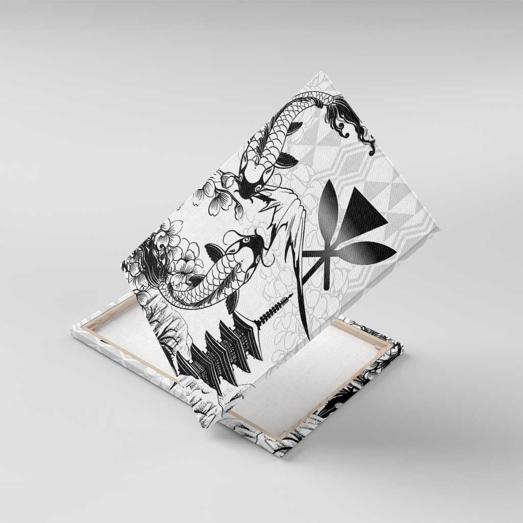 Japan And Hawaii Canvas Wall Art Sakura Koi Fish Hawaiian Lei Kanaka - Polynesian Pride